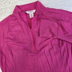 Tommy Bahama Active Women's Sz L Pink Golf Pullover Quarter Zip Athletic Top